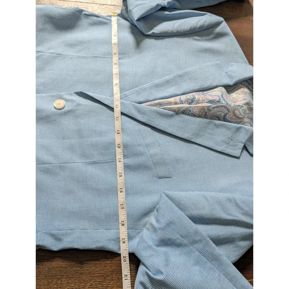 Madison Mens Modern Fit Blue Gingham Suit Jacket 38R Preppy Cotton Summer Lined